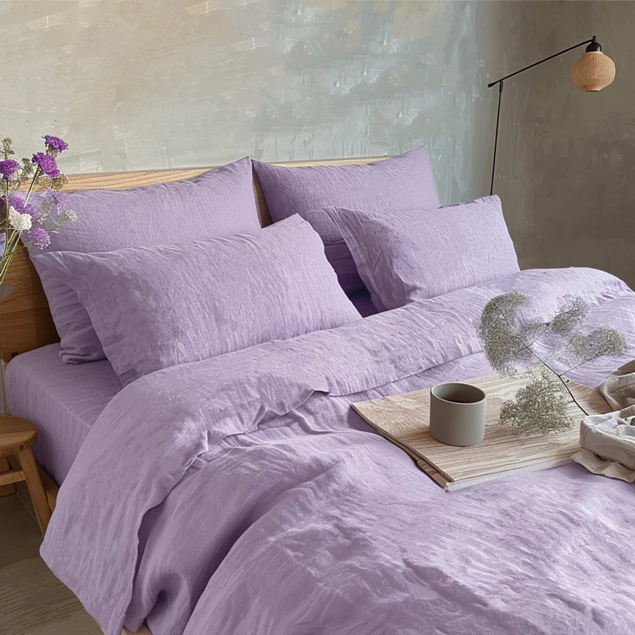 Lavender Linen Duvet Cover Set - Linen Time