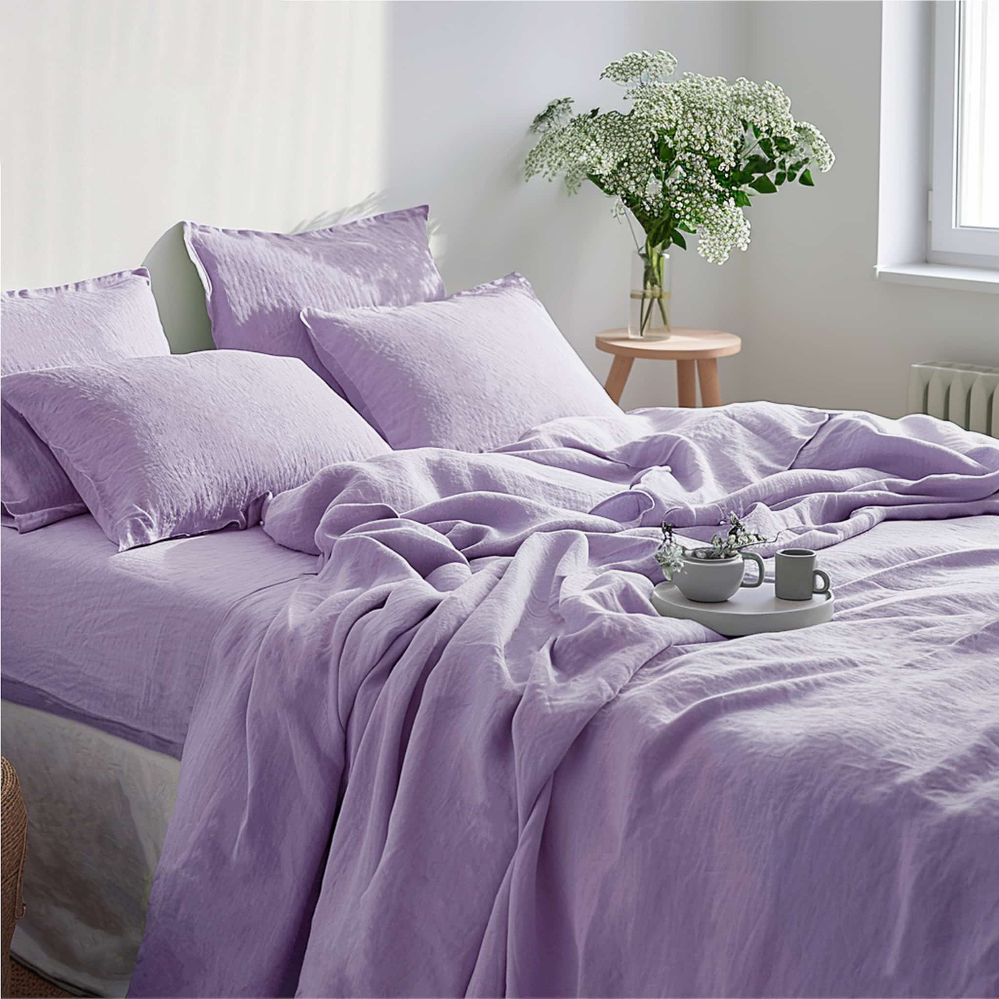 Lavender Linen Flat Sheet - Linen Time