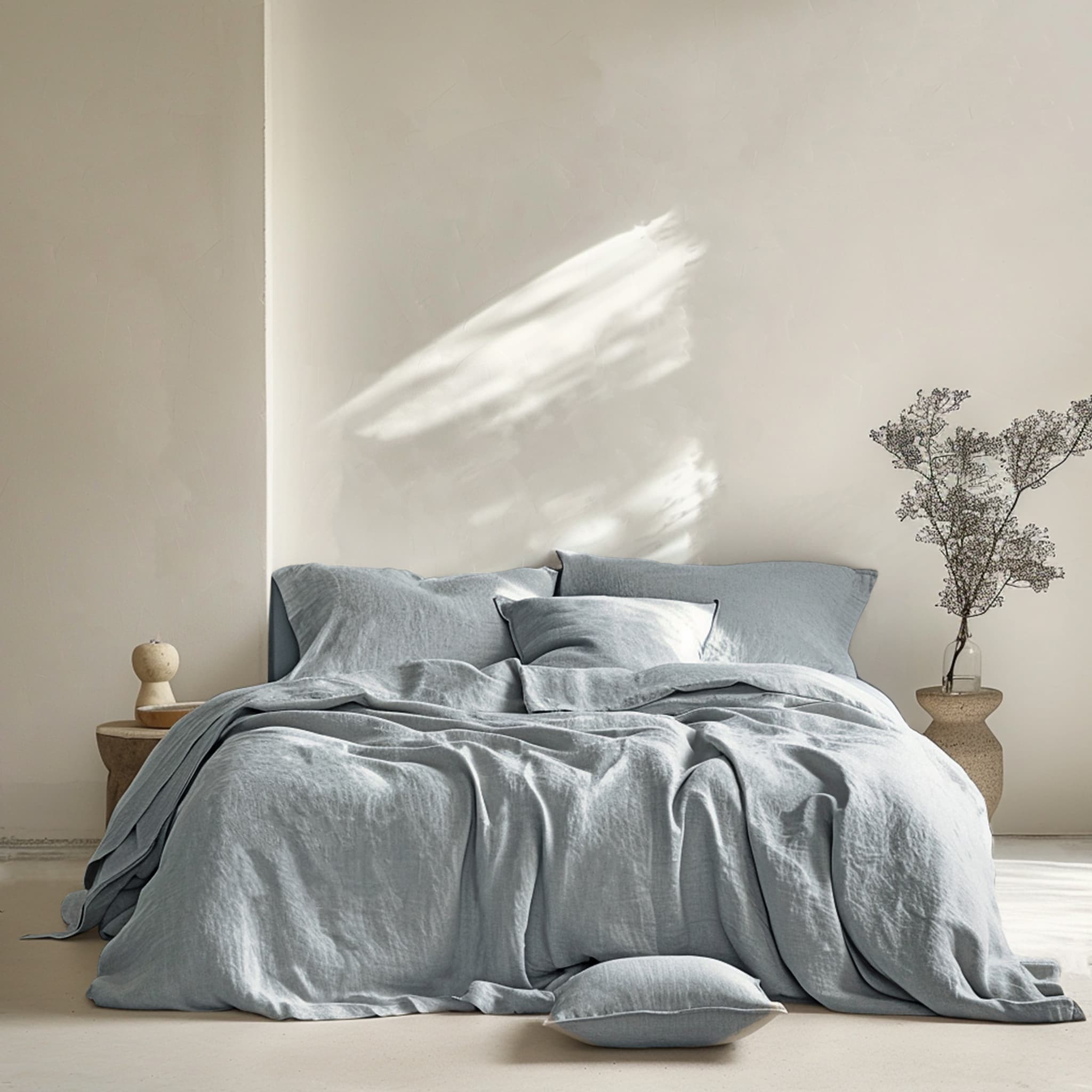 Light Grey Linen Duvet Cover - Linen Time