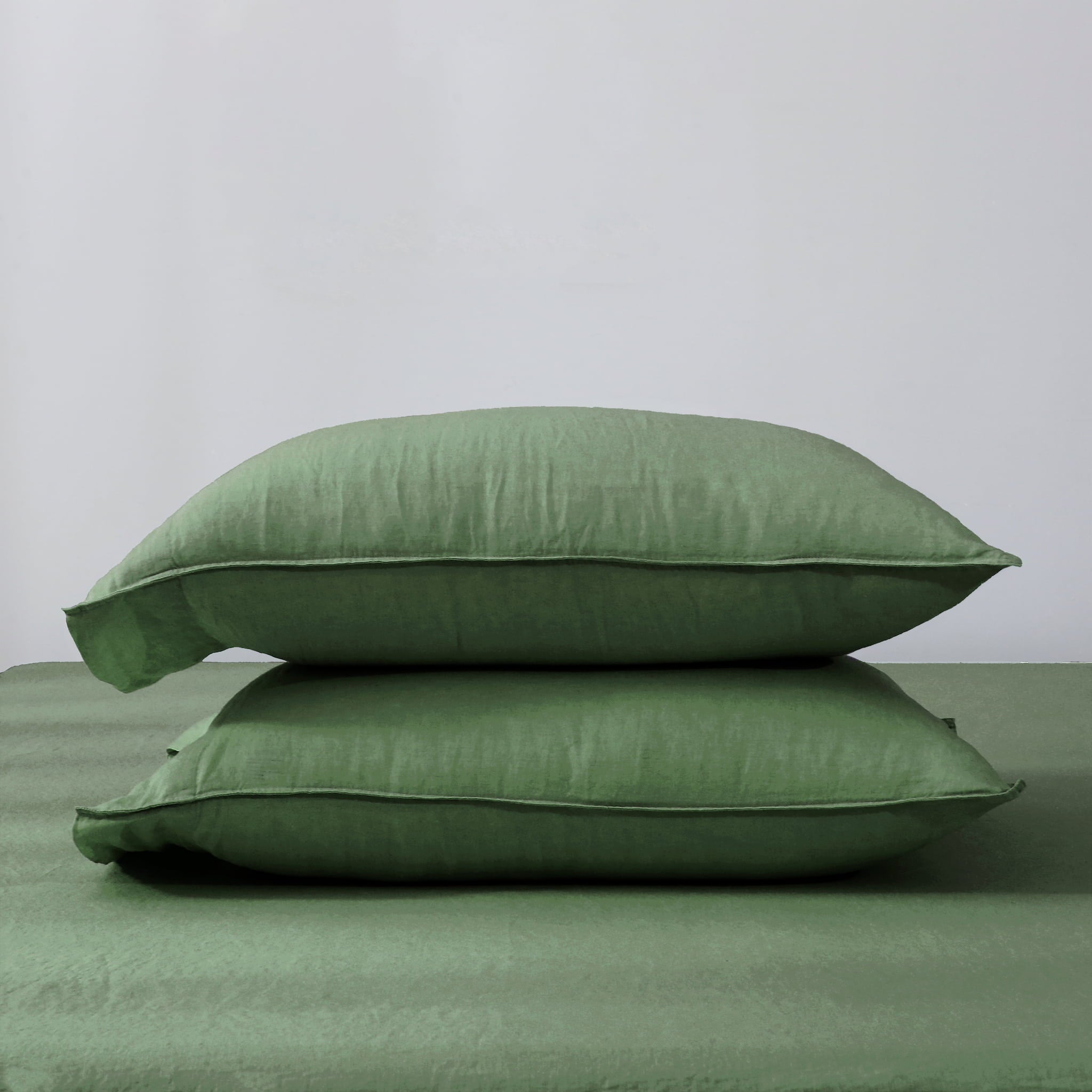 Olive Linen Pillowcase Set - Linen Time
