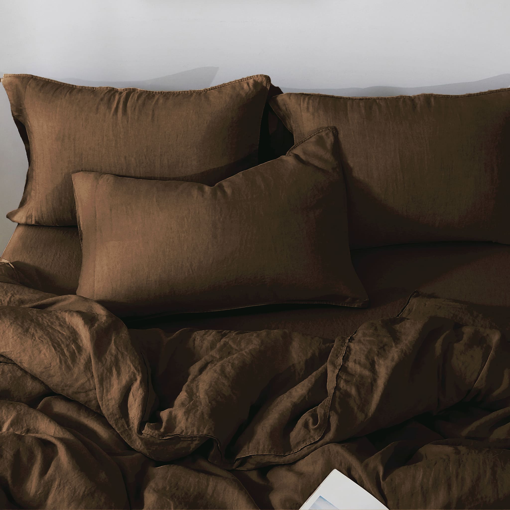 Pinecone Brown Linen Pillowcase Set (Set Of 2) - Linen Time