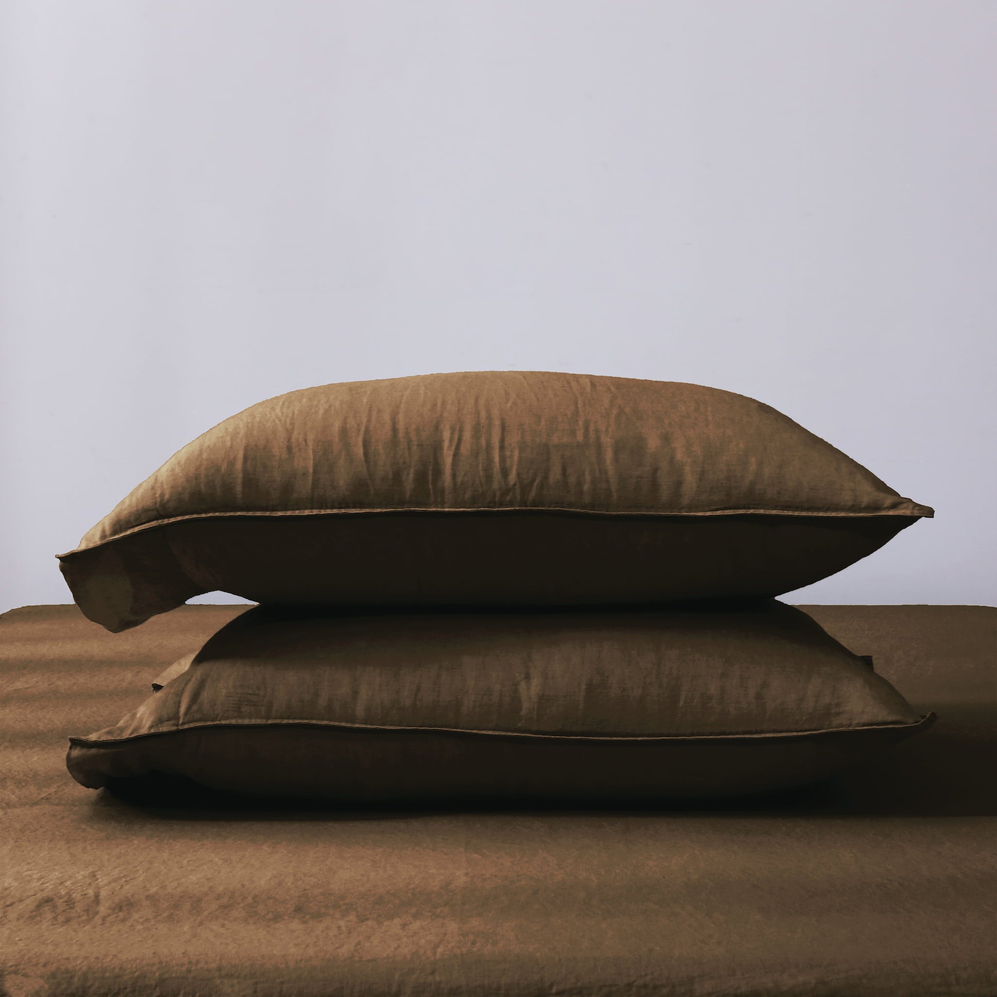 Pinecone Brown Linen Pillowcase Set (Set Of 2) - Linen Time