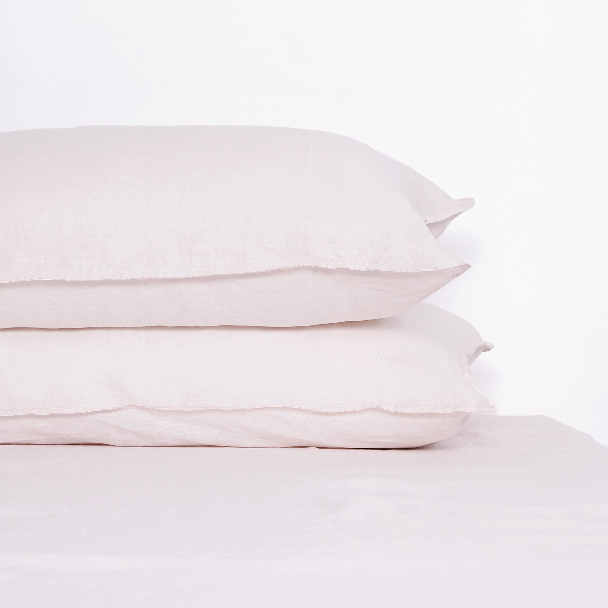 Pinkish White Linen Pillowcase Set (Set Of 2) - Linen Time
