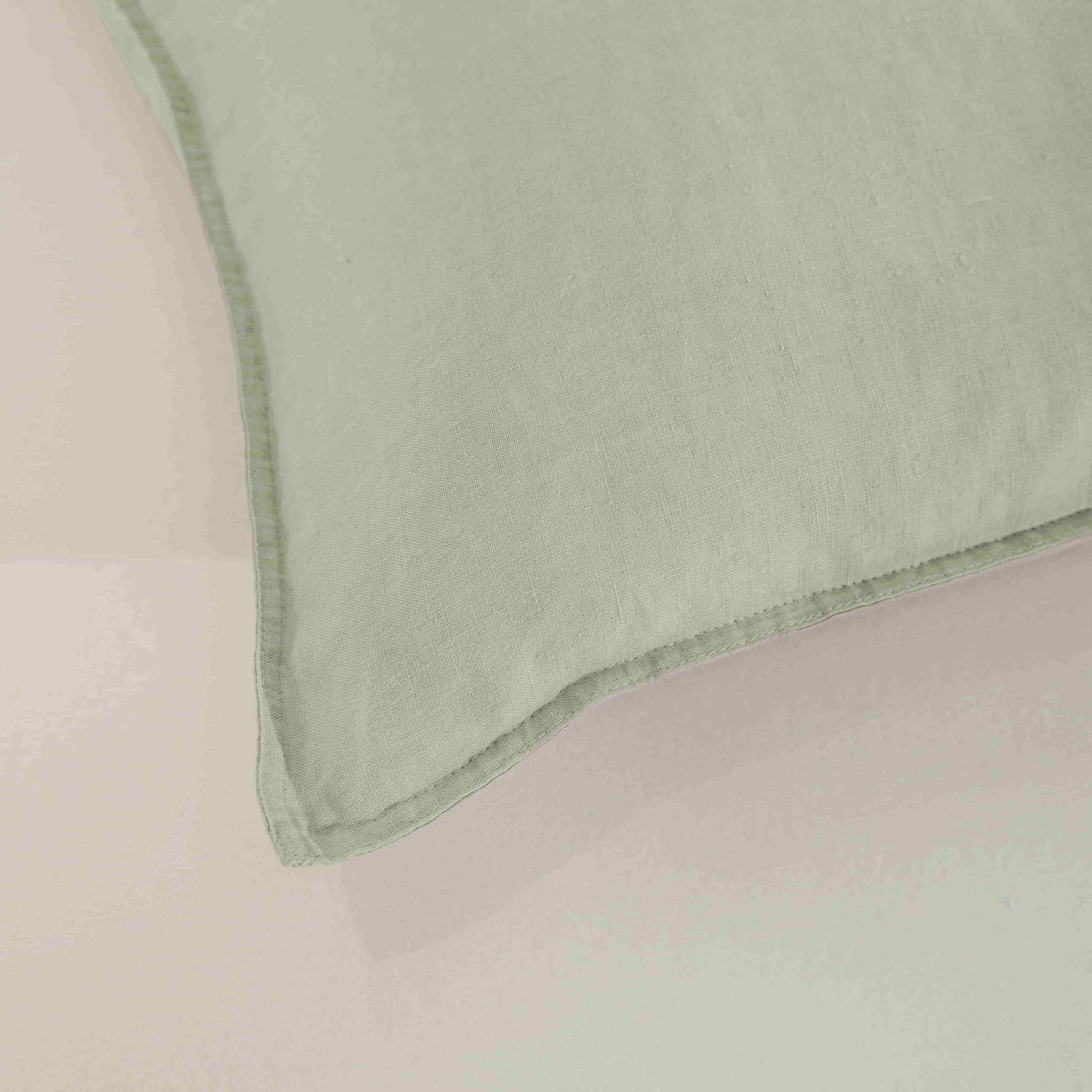 Sage Green Linen Pillowcase Set - Linen Time - Detail 1