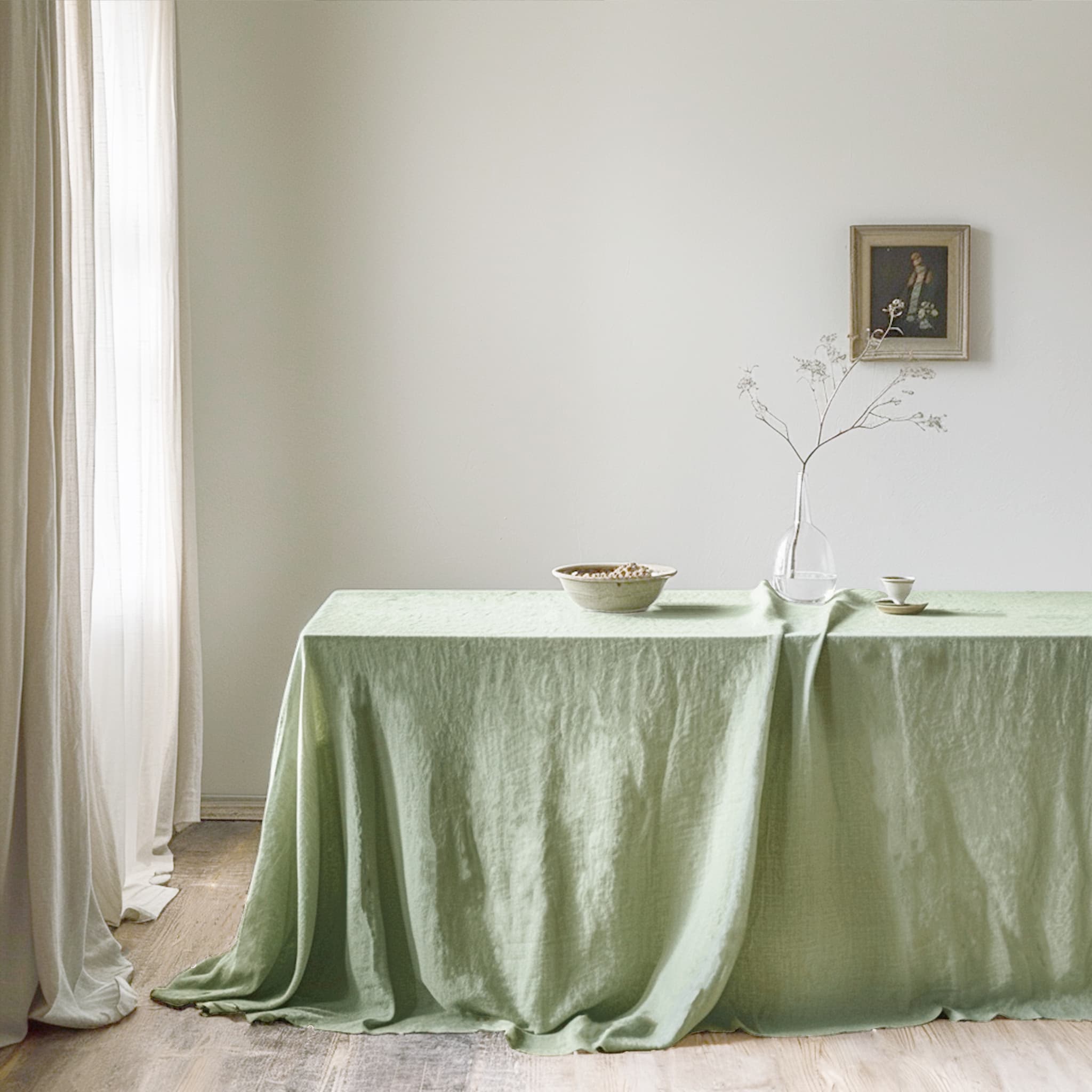 Sage Green Linen Tablecloth - Linen Time