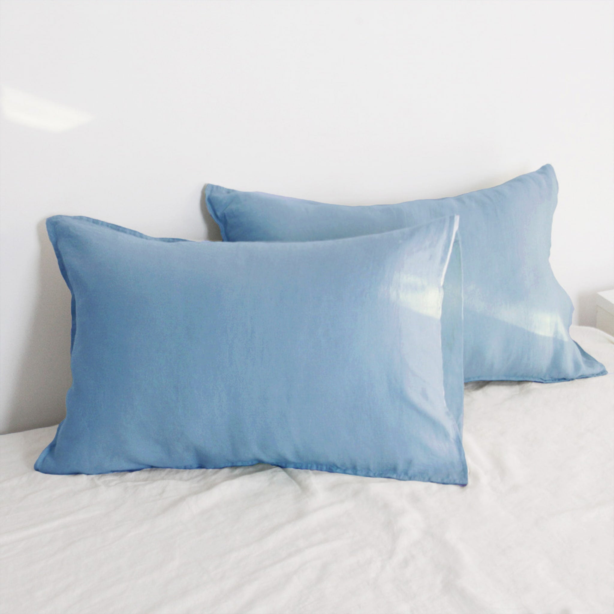 Sky Blue Linen Pillowcase Set (Set Of 2) - Linen Time