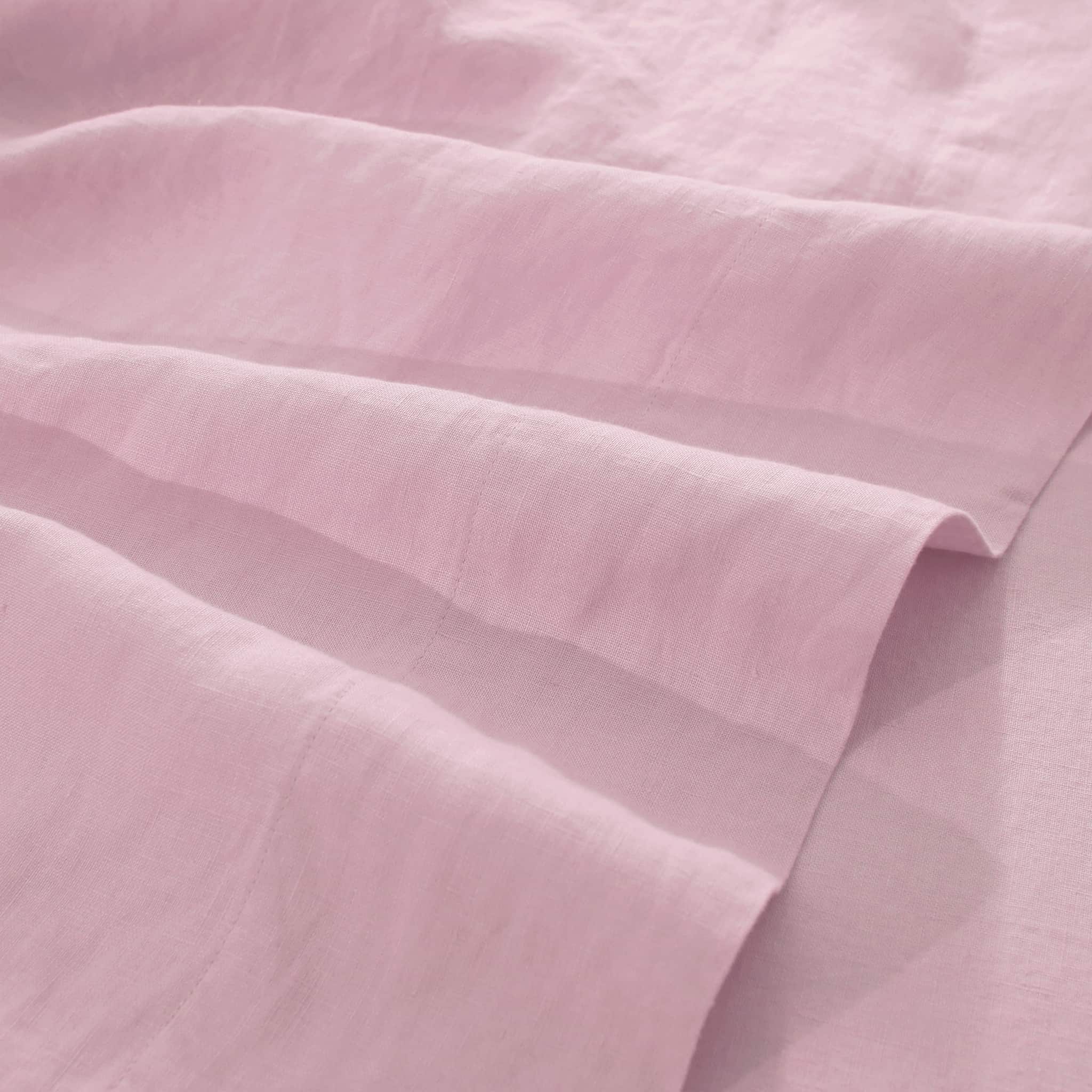 Soft Pink Linen Fitted Sheet