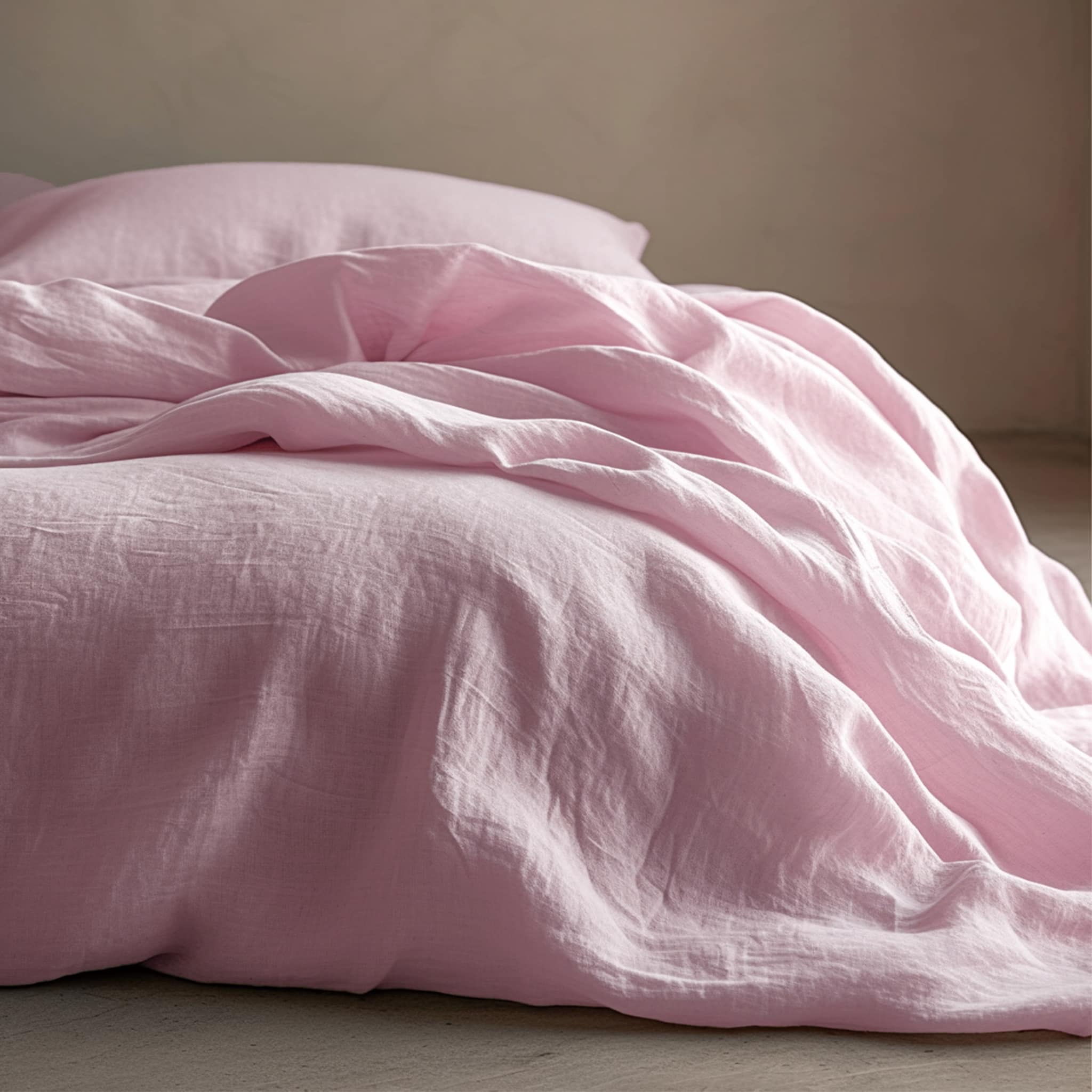 Soft Pink Linen Flat Sheet