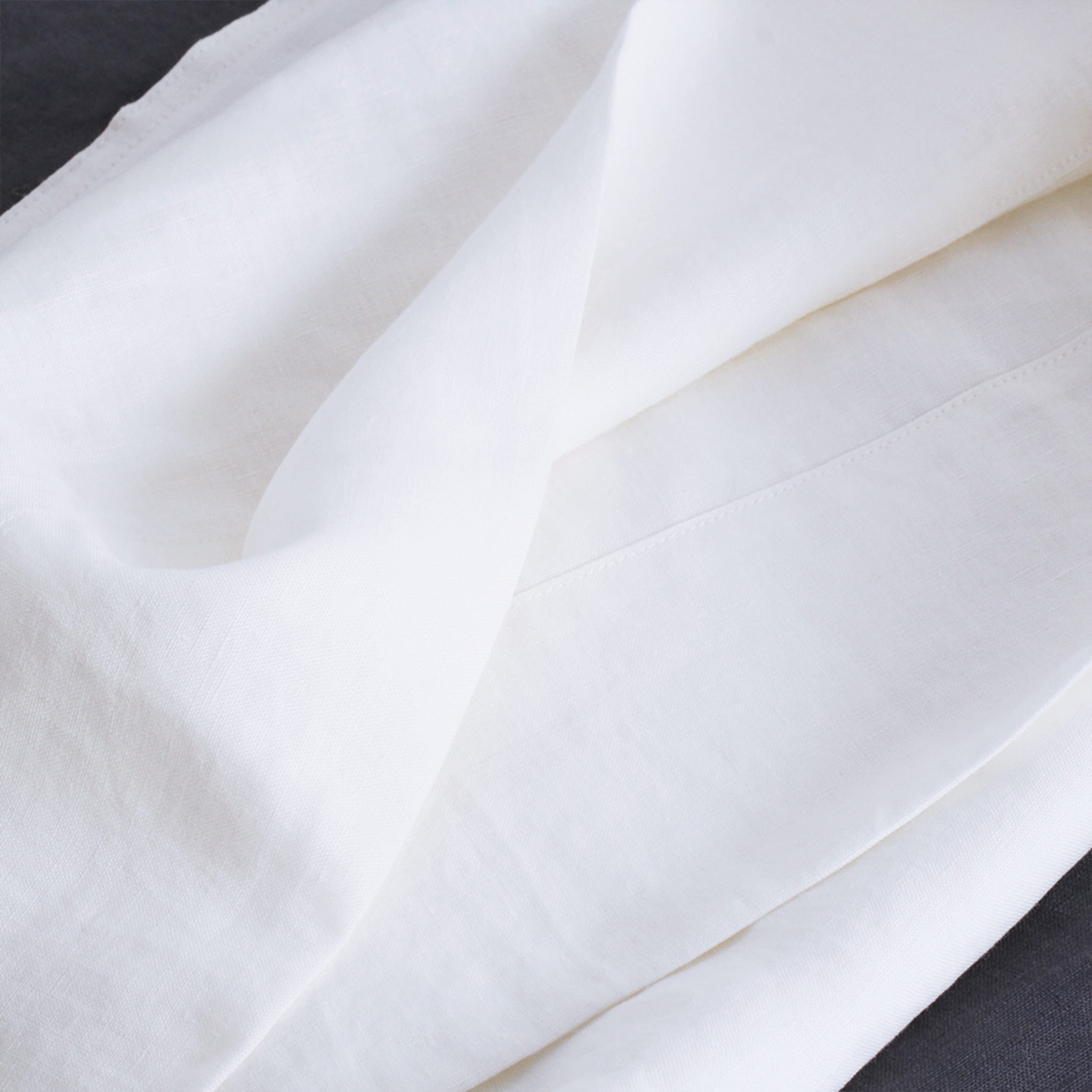 White Linen Flat Sheet - Linen Time
