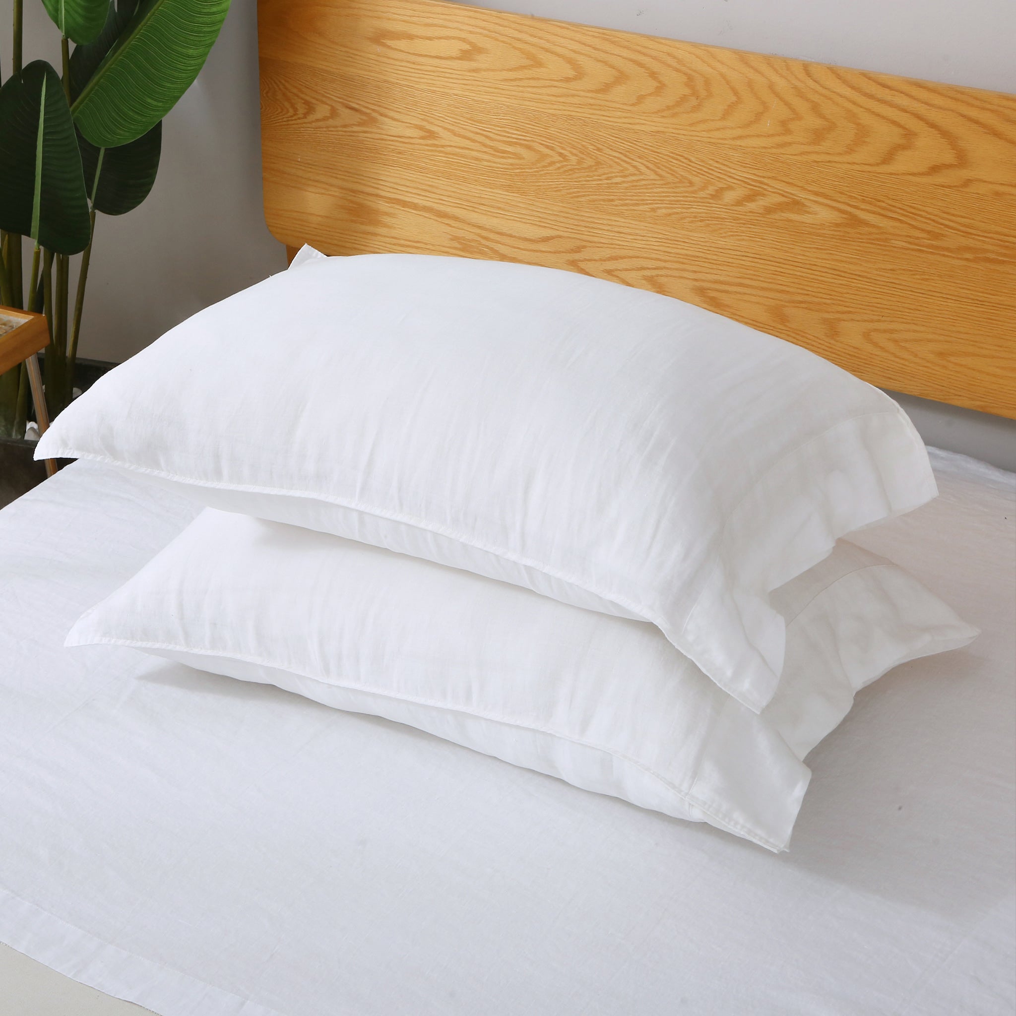 White Linen Pillowcase Set - Linen Time